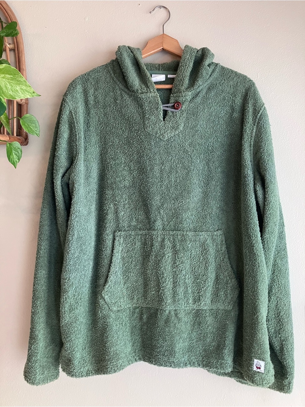 Birdwell Beach Britches Terry Cloth Green Towel Hoodie Men’s Size XL Swim Pool